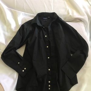 CHAPS BLACK SIZE LARGE[14-16] DRESS SHIRT[husky]
